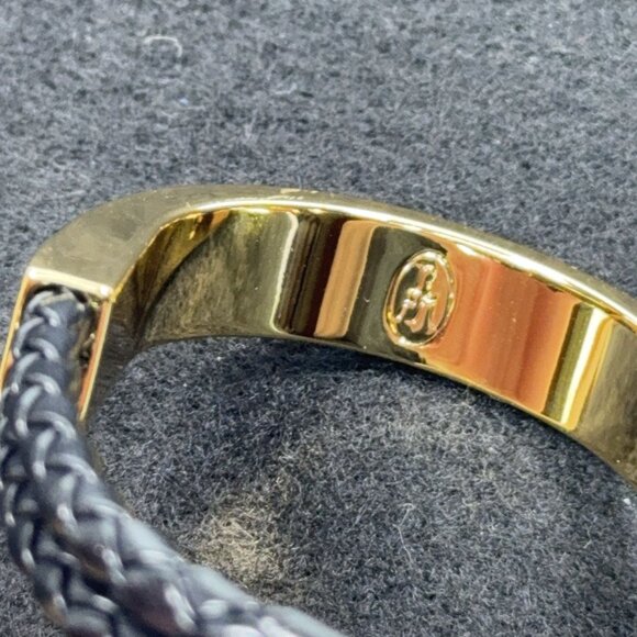 Roberto By RFM Bracelet Gold Tone Princess Lee Infinity Station Woven Black Cord - Picture 4 of 7